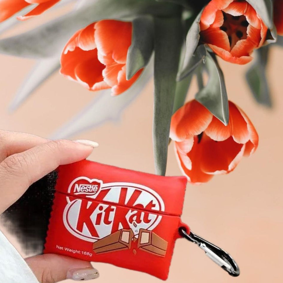KitKat AirPods Case - Chocolate Bar Silicone Cover with Keychain