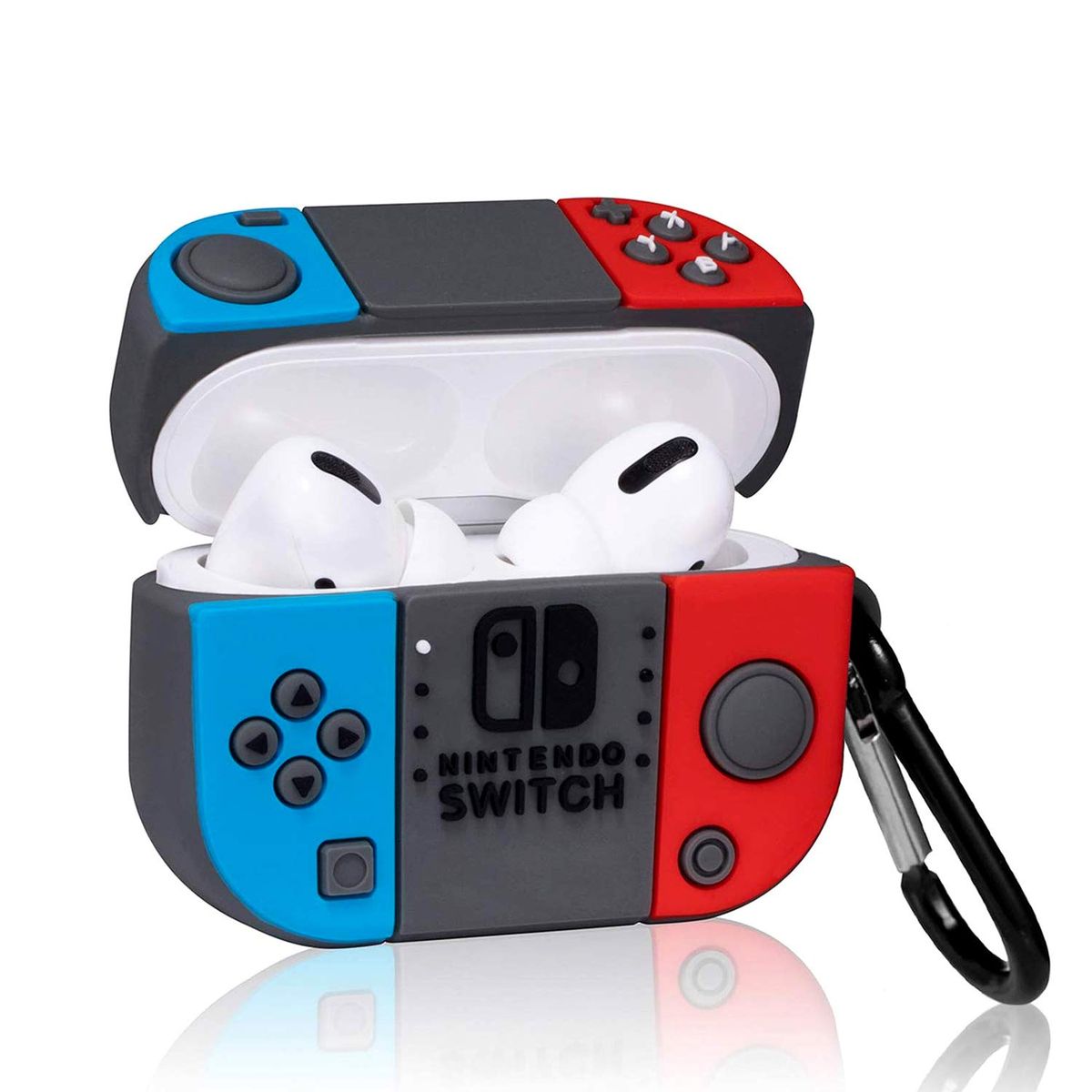 Nintendo Switch AirPods Case - Gaming Console Silicone Cover with Keychain