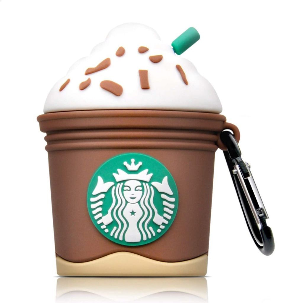 Coffee Cup AirPods Case - 3D Frappuccino Silicone Cover with Keychain