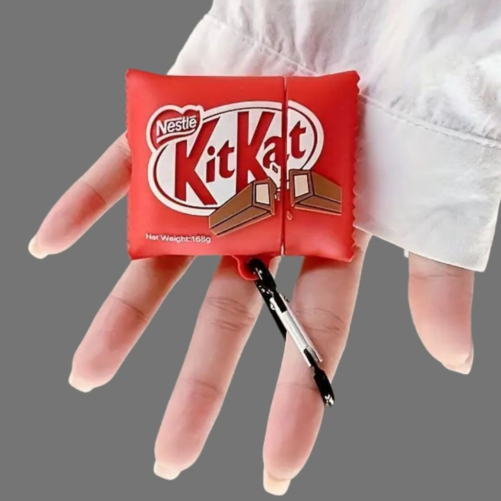 KitKat AirPods Case - Chocolate Bar Silicone Cover with Keychain