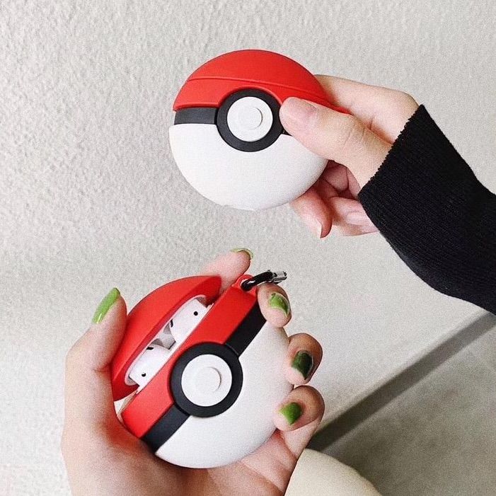 Pokéball AirPods Case - 3D Silicone Protective Cover with Keychain