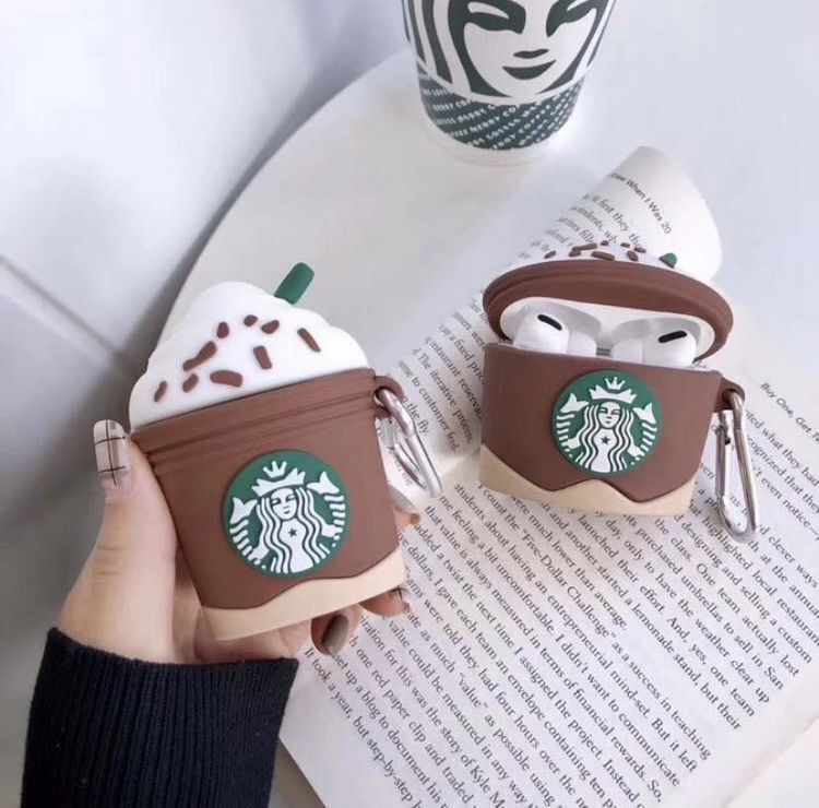 Coffee Cup AirPods Case - 3D Frappuccino Silicone Cover with Keychain