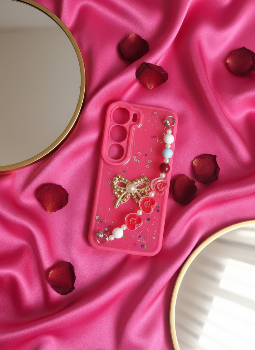 Vivo Y200 Pearl Bow Charm Phone Case - Luxury Designer Cover