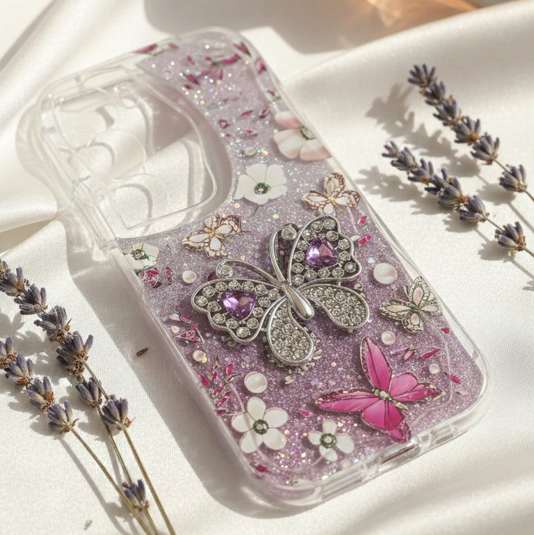 Vivo Y31 5G Butterfly Glitter Phone Case