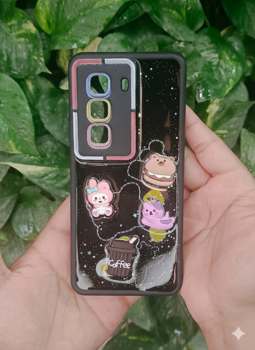 Infinix Hot 50 Pro Plus Case - Glitter Cute Characters