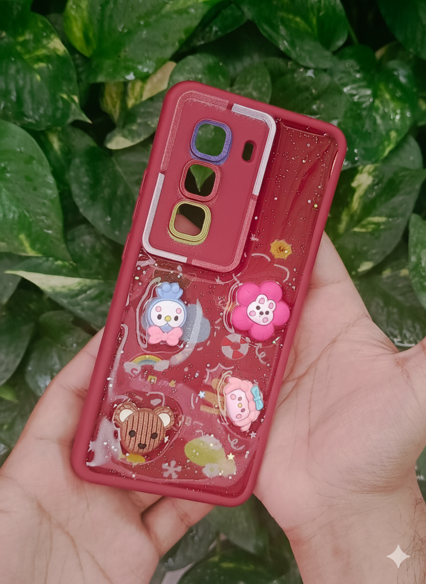 Infinix Hot 50 Pro Plus Case - Glitter Cute Characters