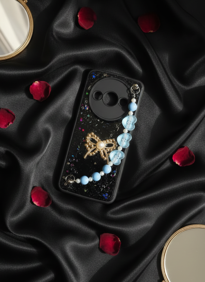 Redmi A3 Pearl Bow Charm Phone Case - Luxury Designer Cover
