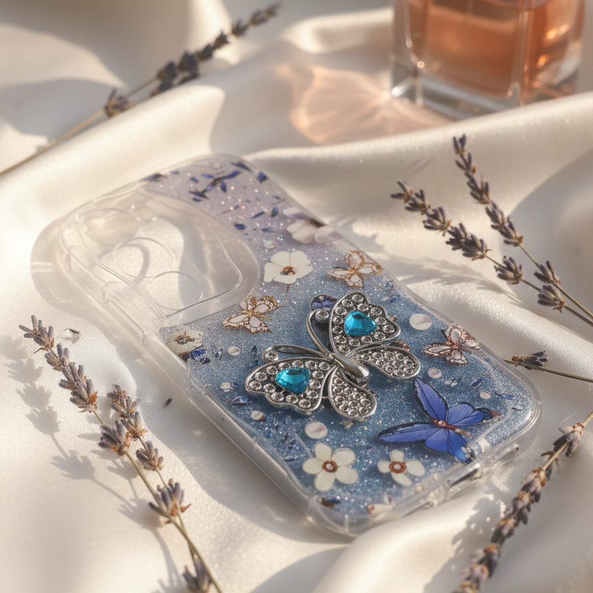 Vivo Y31 5G Butterfly Glitter Phone Case