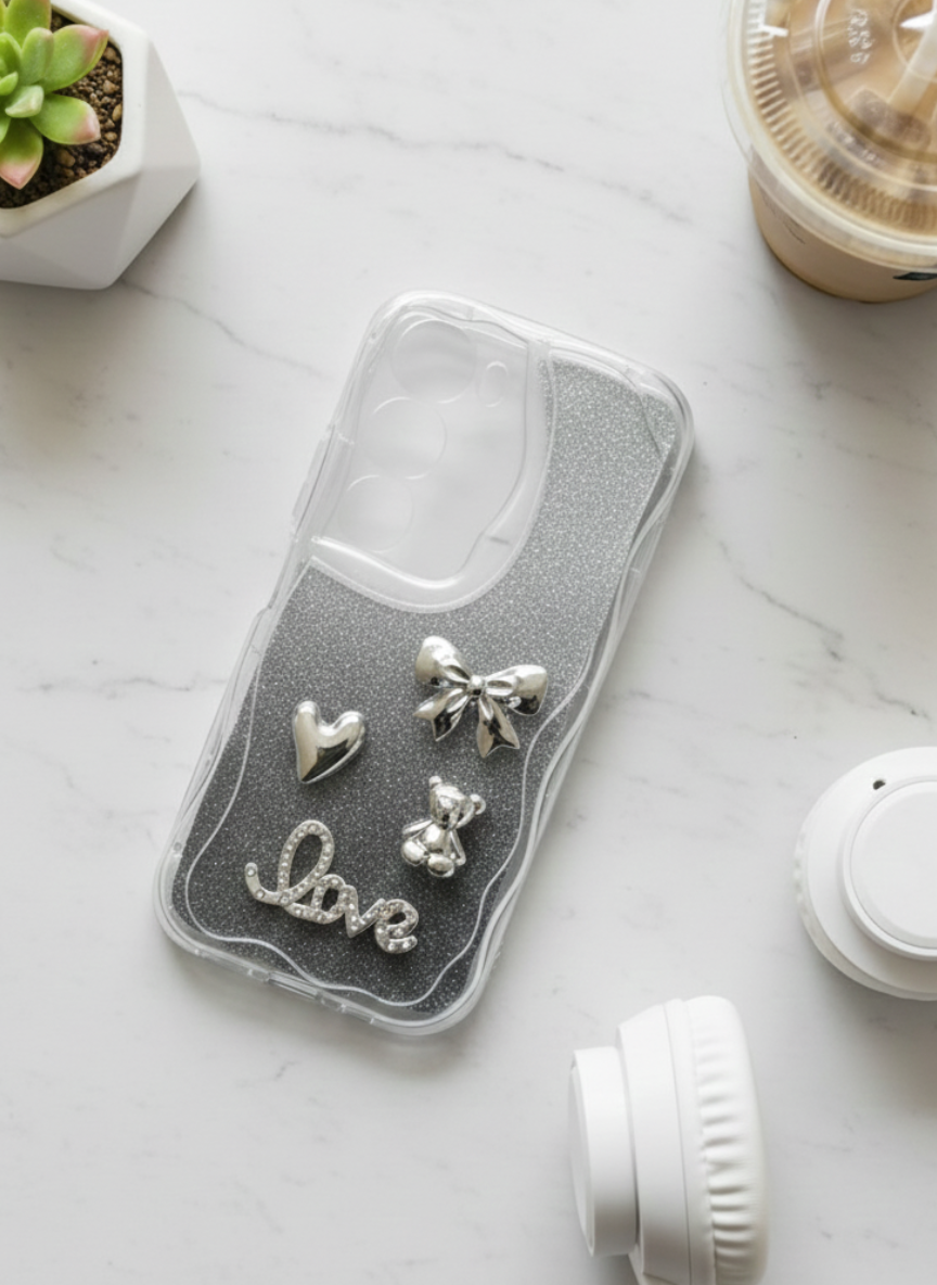 Vivo Y21D 4G Glitter Charm Phone Case - Kawaii Designer Cover