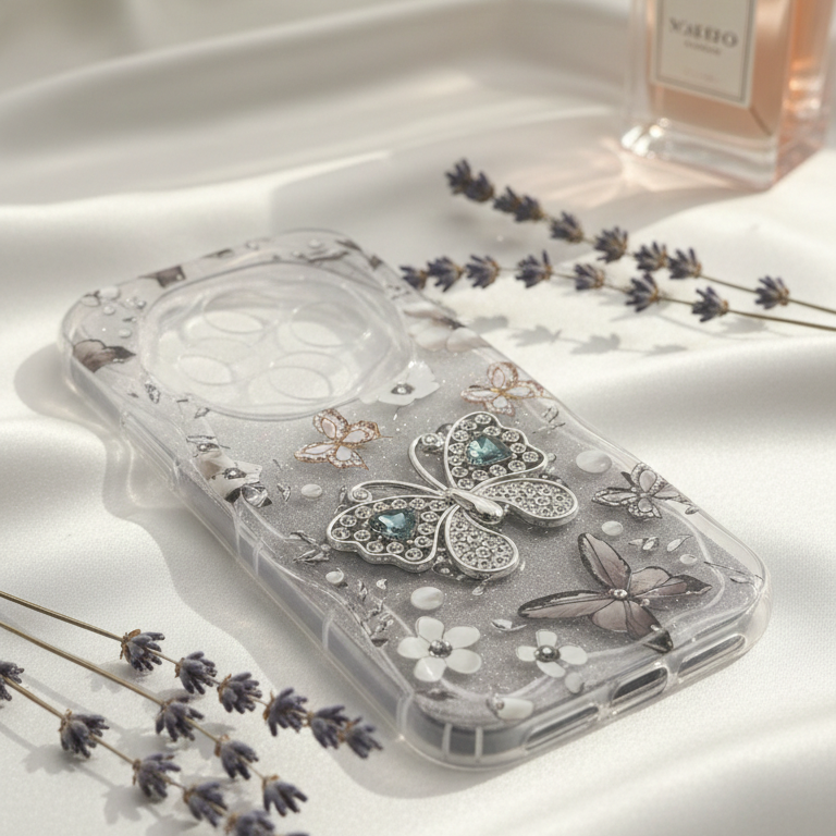 Redmi 14C Butterfly Glitter Phone Case