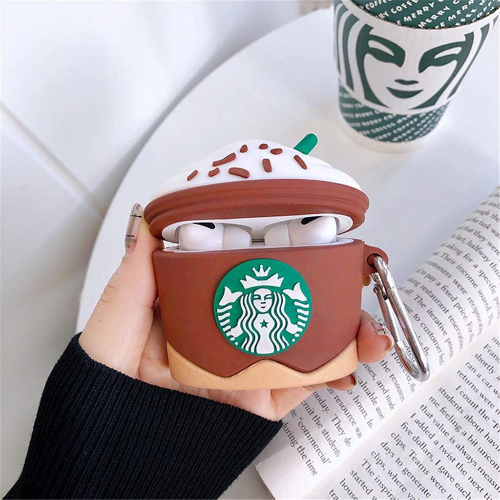 Coffee Cup AirPods Case - 3D Frappuccino Silicone Cover with Keychain