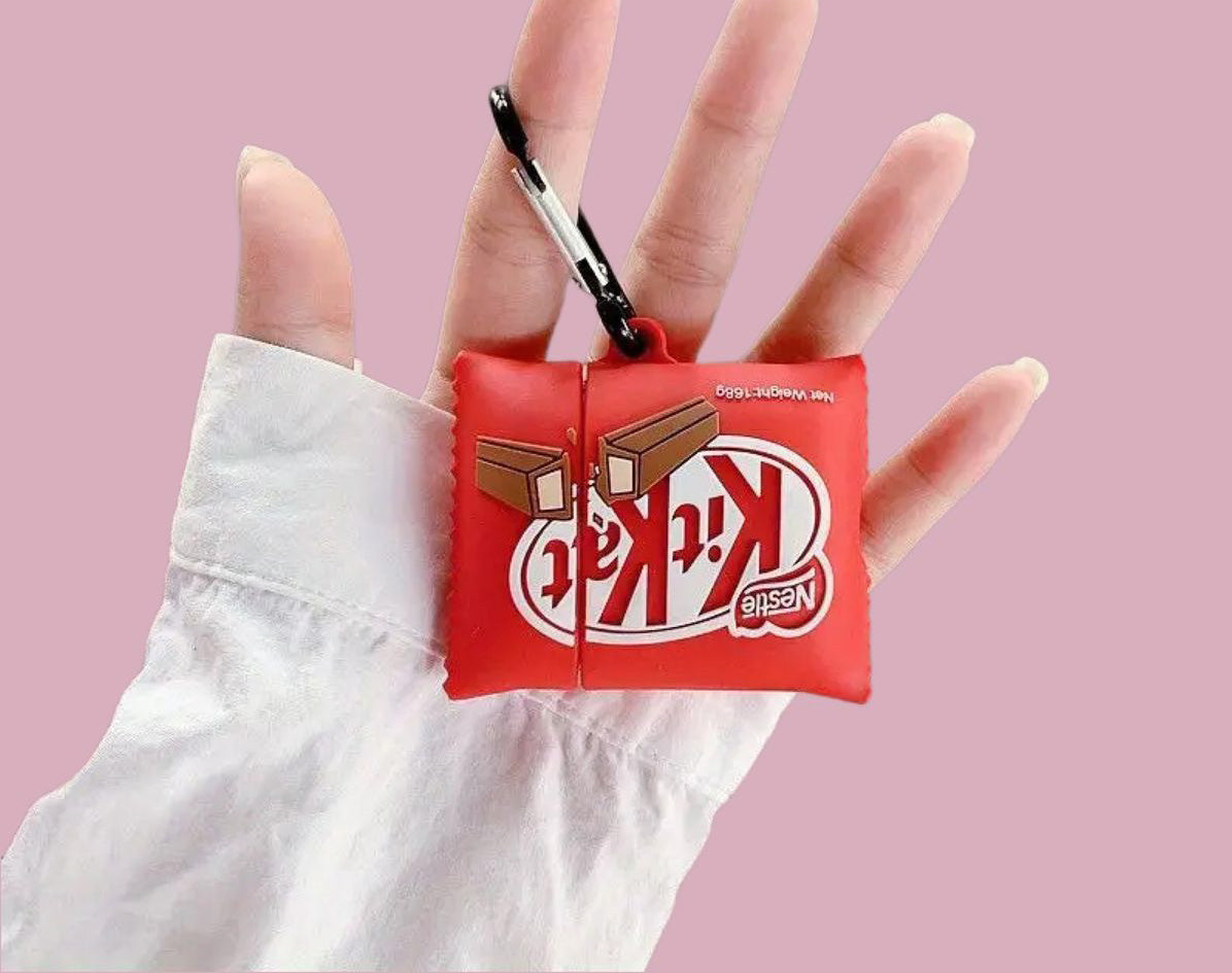 KitKat AirPods Case - Chocolate Bar Silicone Cover with Keychain
