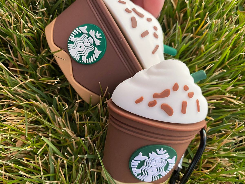 Coffee Cup AirPods Case - 3D Frappuccino Silicone Cover with Keychain
