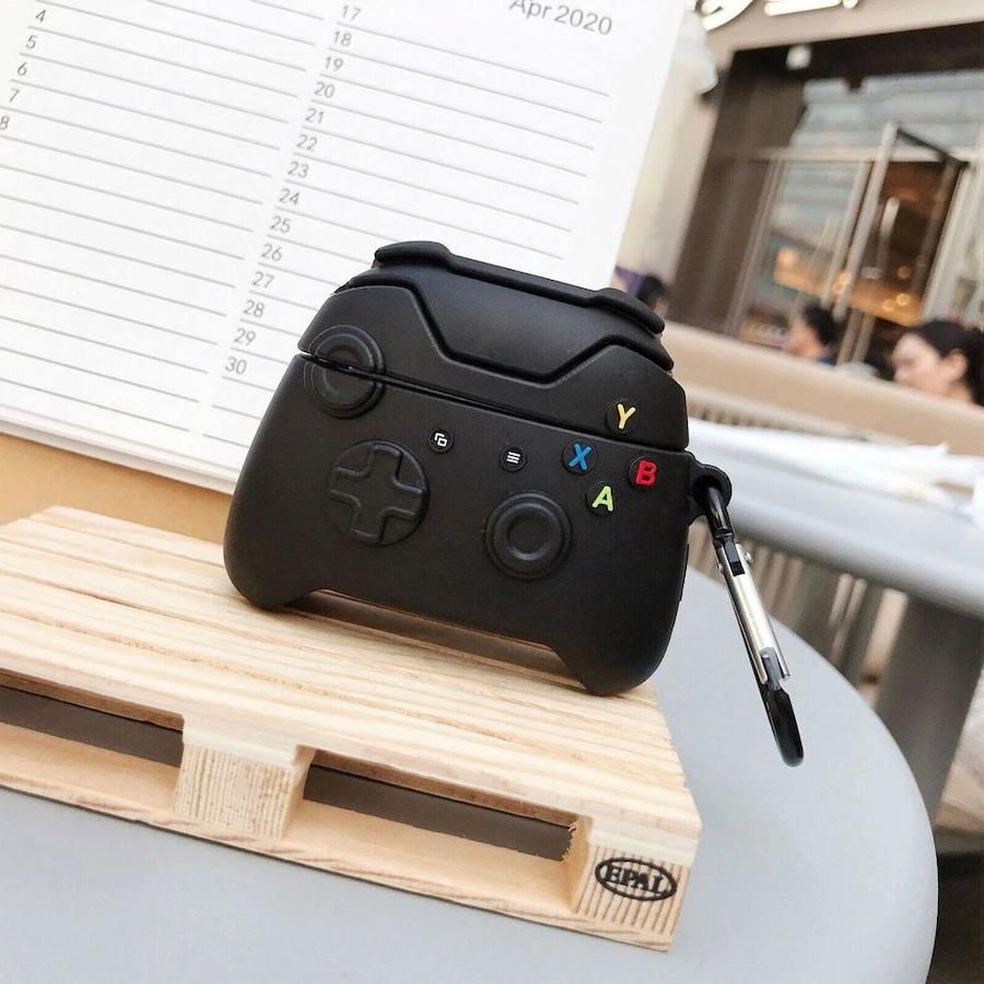 Gaming Controller AirPods Case - Protective Silicone Cover with Keychain