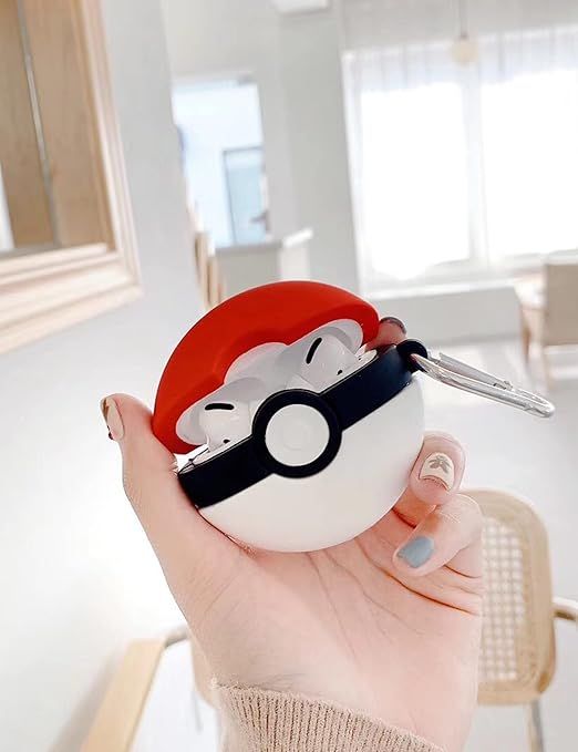 Pokéball AirPods Case - 3D Silicone Protective Cover with Keychain
