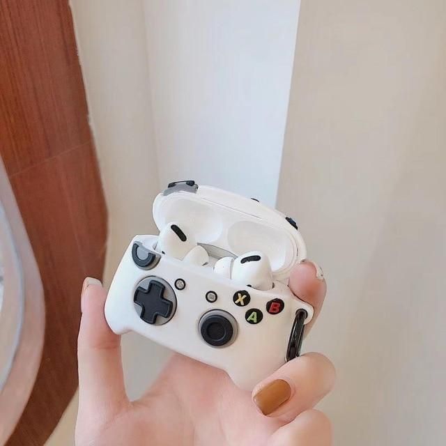 Gaming Controller AirPods Case - Protective Silicone Cover with Keychain