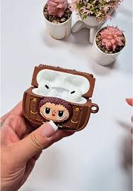 Labubu Vintage Camera AirPods Case - Cute 3D Character Silicone Cover